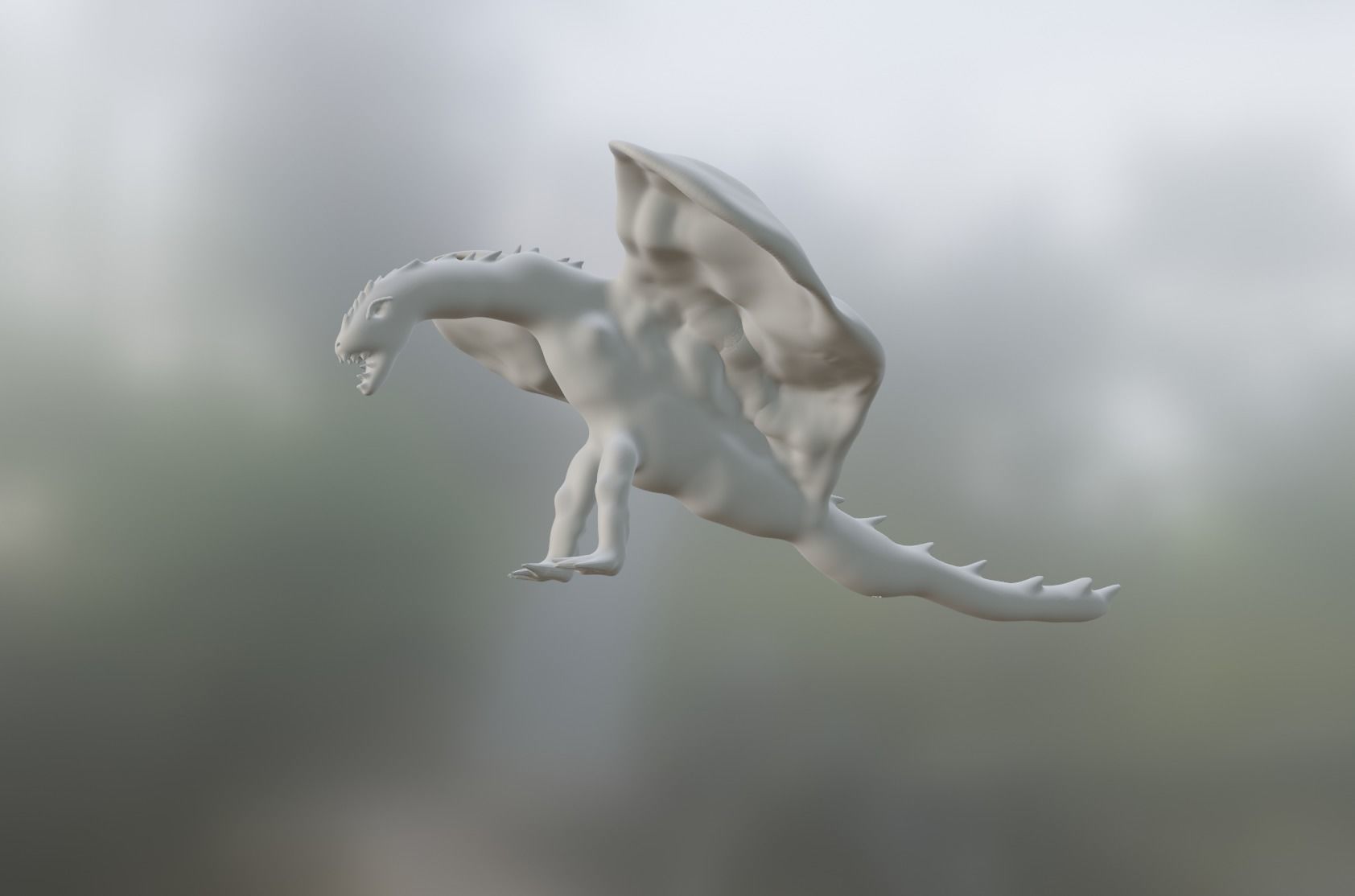 Sculpted Dragon Free 3D model_13