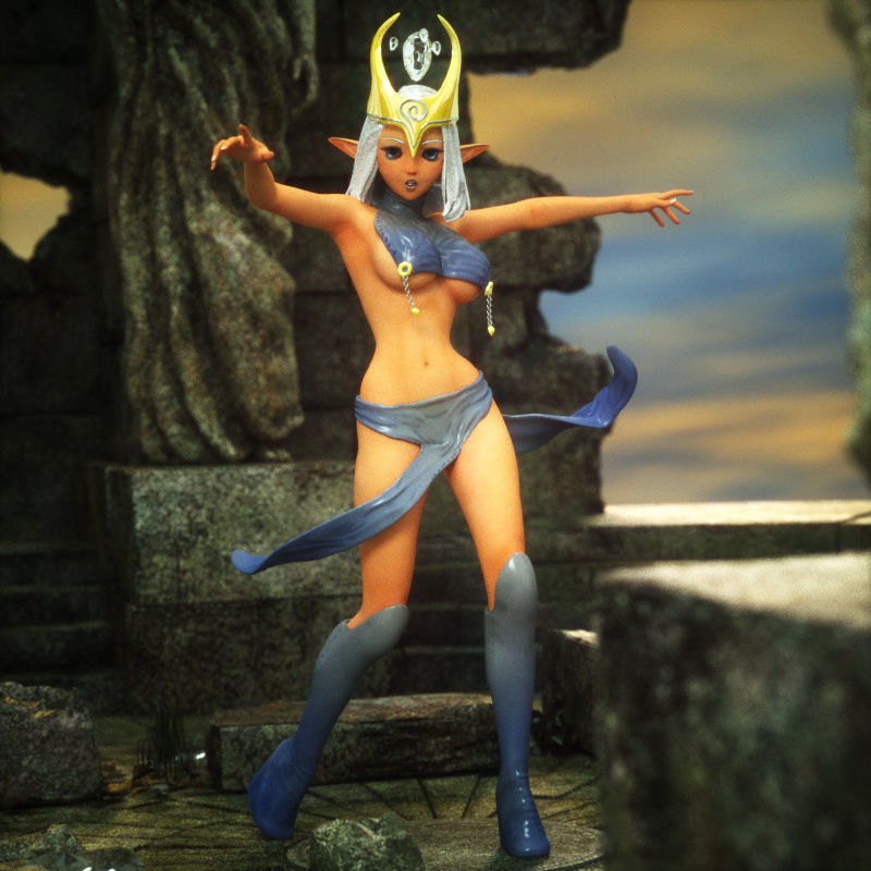 Preistess for Aiko 3 for Poser or Daz 3D model_1