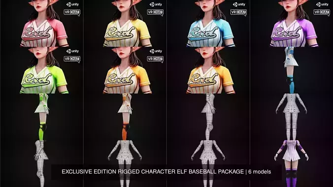 EXCLUSIVE ELF HUNTER EDITION RIGGED CHARACTER ELF BASEBALL PACK 3D Model Collection
