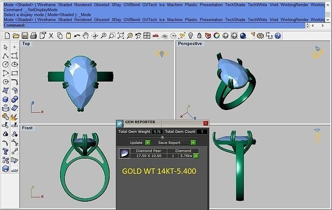 pear shape solitaire engagement ring 3D model 3D printable | CGTrader