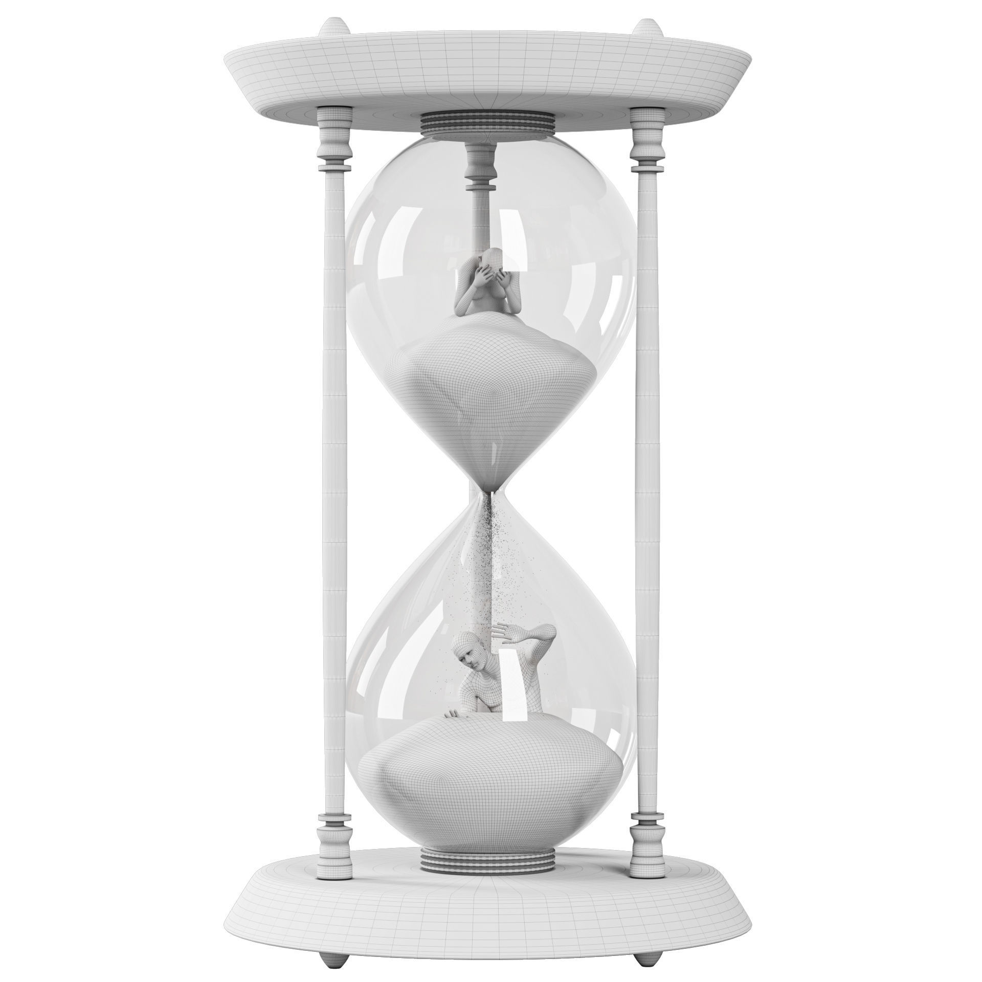Decorative Sandclock 3D model_4