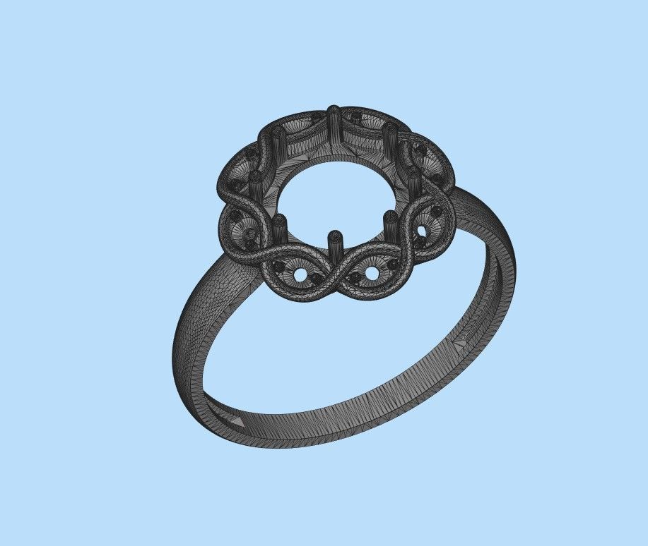 Ring with cabochon 3dm stl 3D print model_22