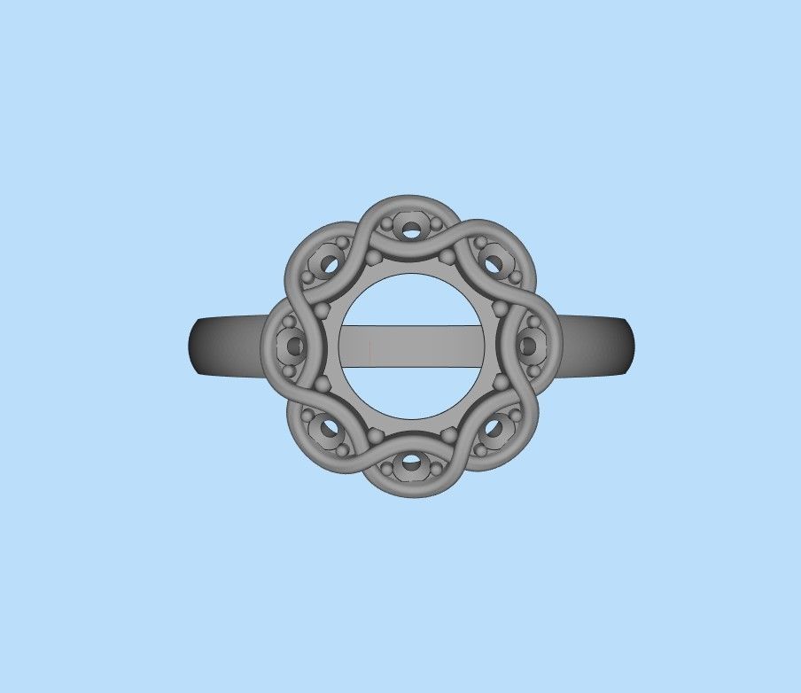 Ring with cabochon 3dm stl 3D print model_18