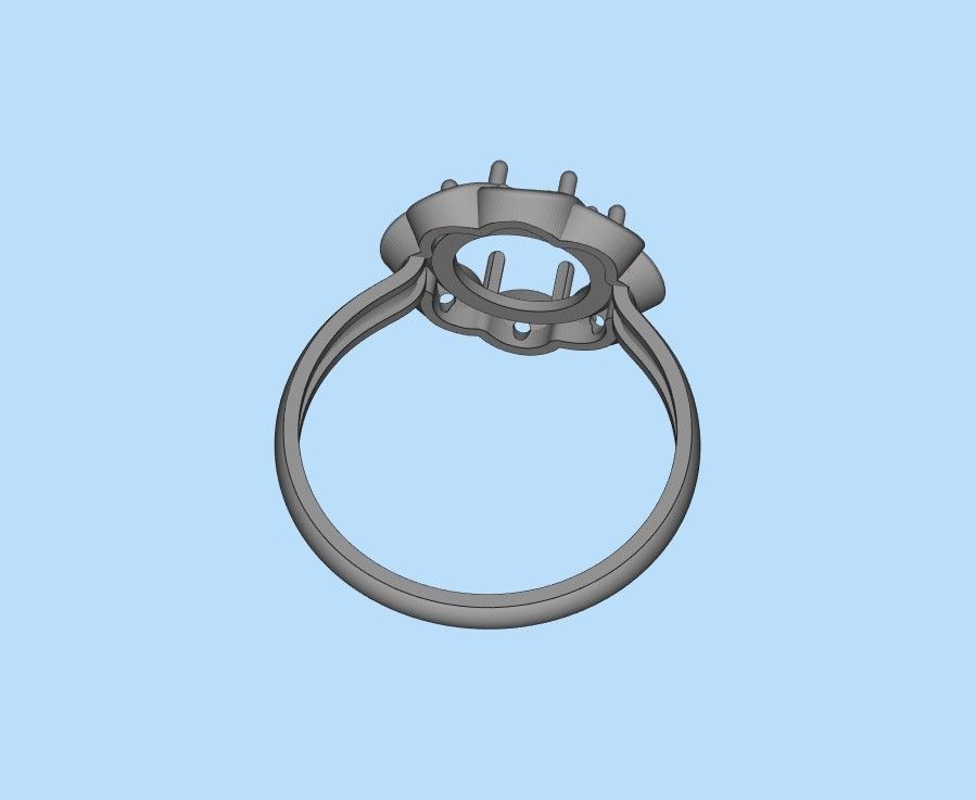 Ring with cabochon 3dm stl 3D print model_21