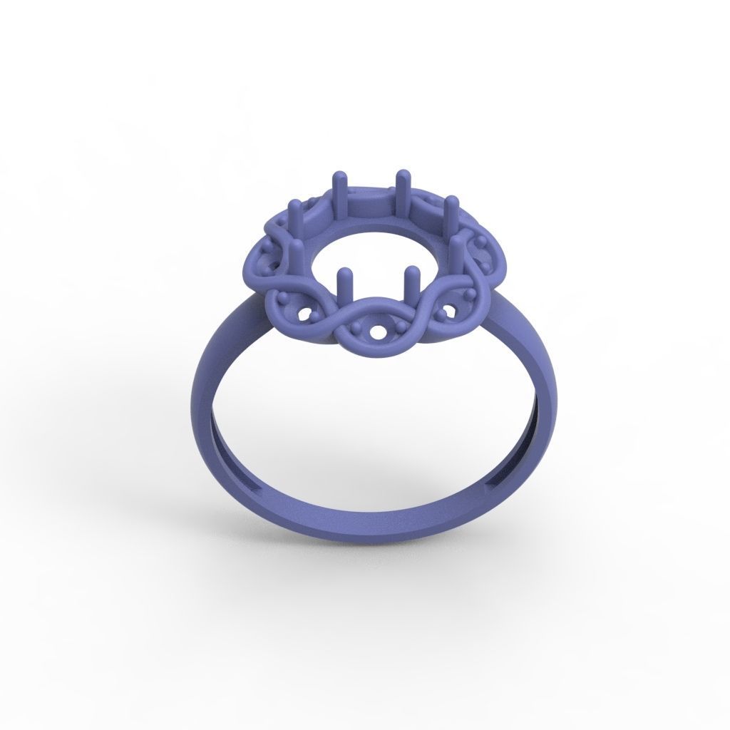 Ring with cabochon 3dm stl 3D print model_17