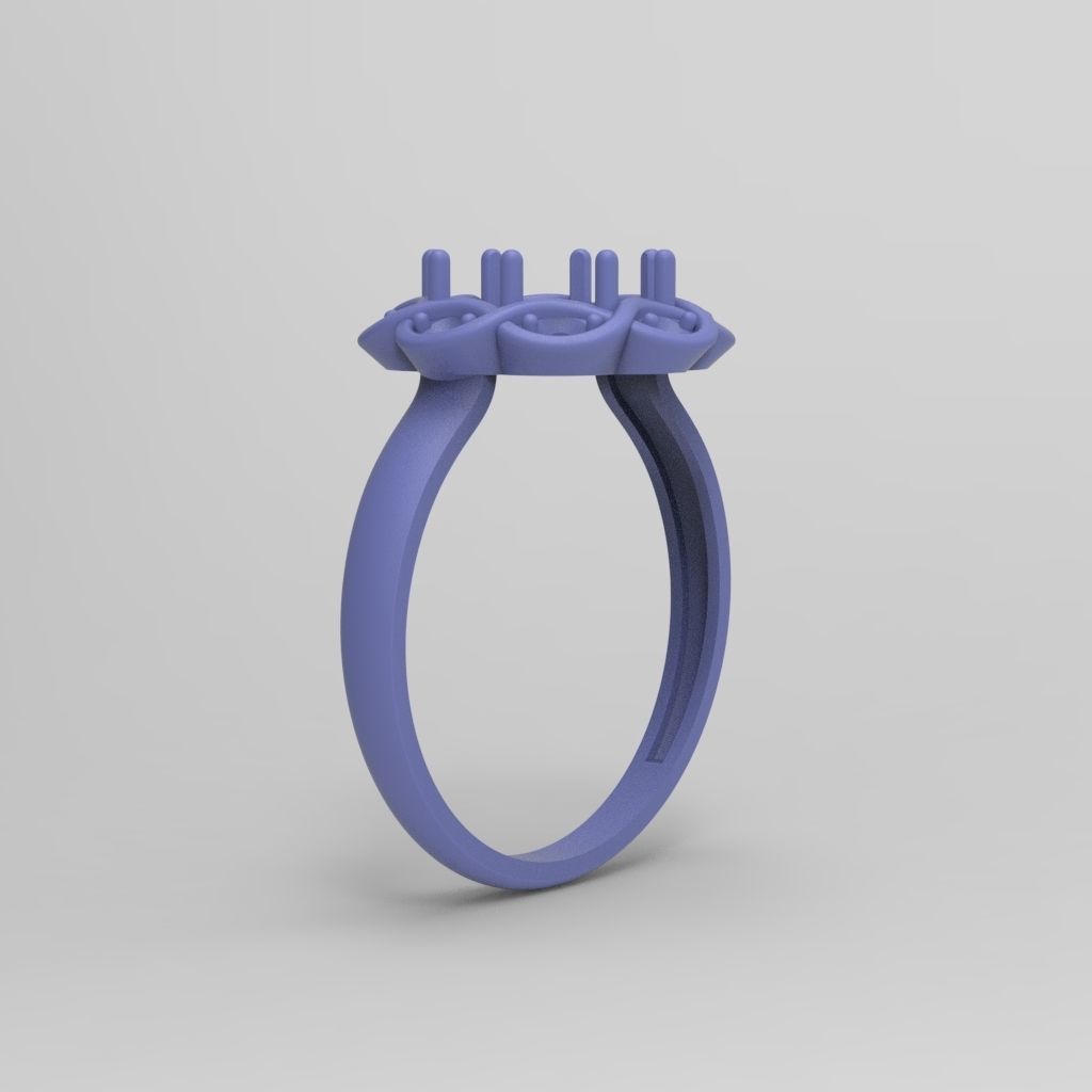 Ring with cabochon 3dm stl 3D print model_14