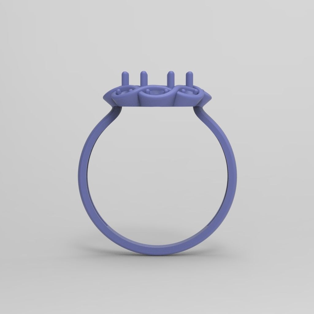 Ring with cabochon 3dm stl 3D print model_13