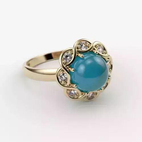 Ring with cabochon 3dm stl 3D print model