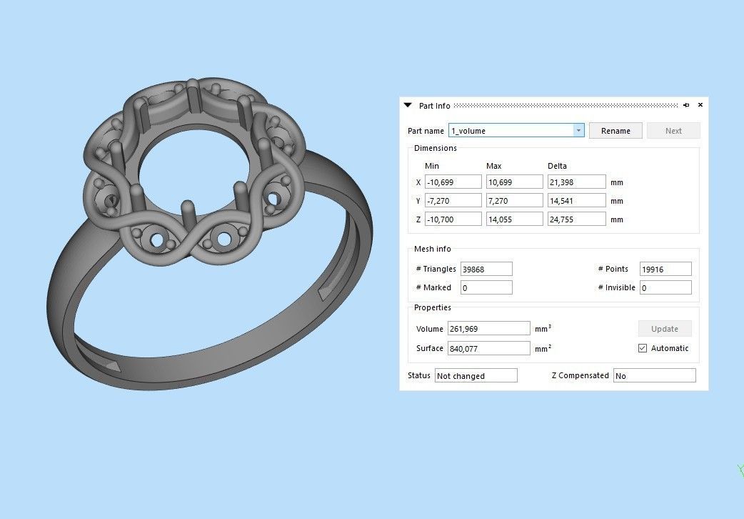 Ring with cabochon 3dm stl 3D print model_9