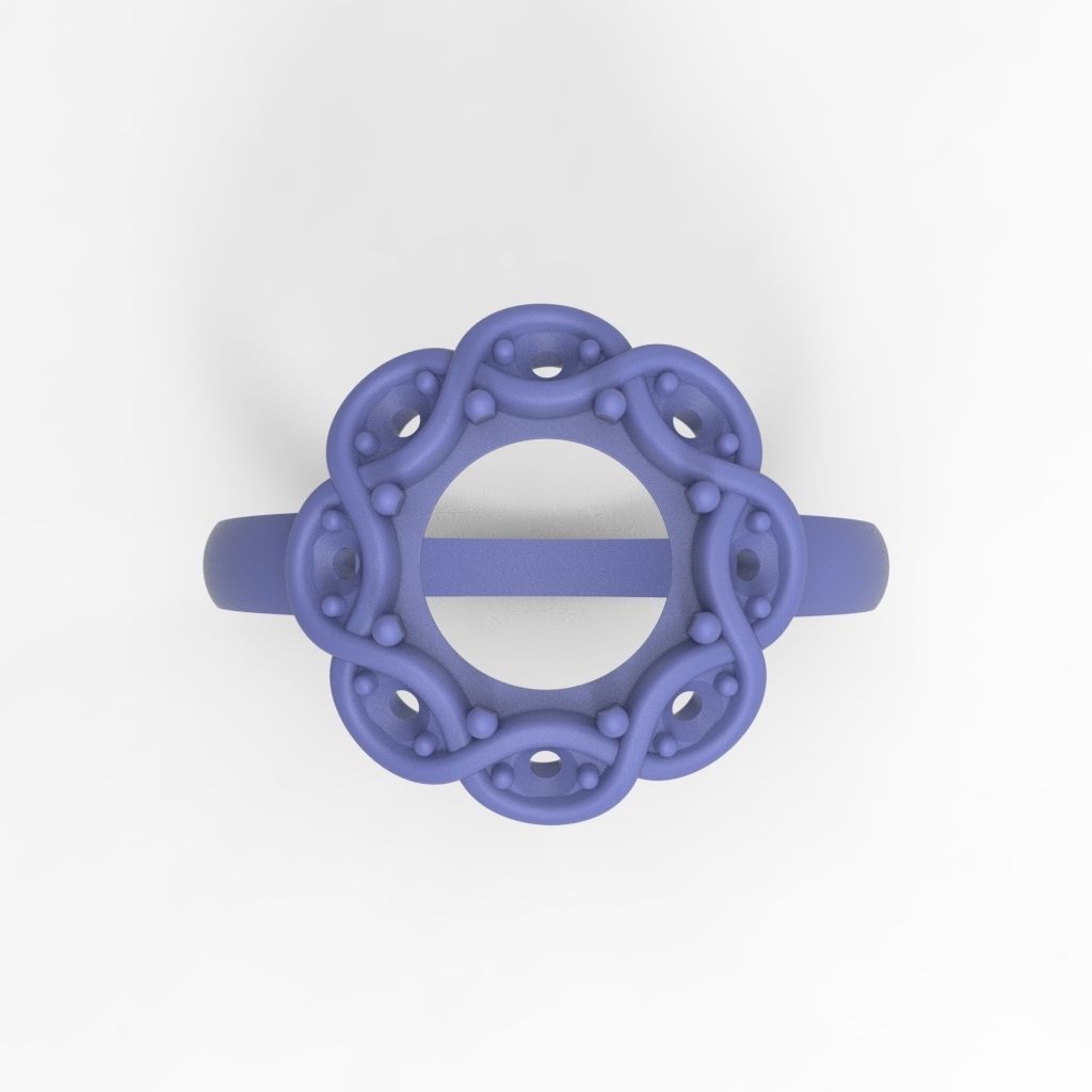 Ring with cabochon 3dm stl 3D print model_11
