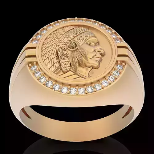 Indian ring  gold printable jewelry 3D model 3D print model