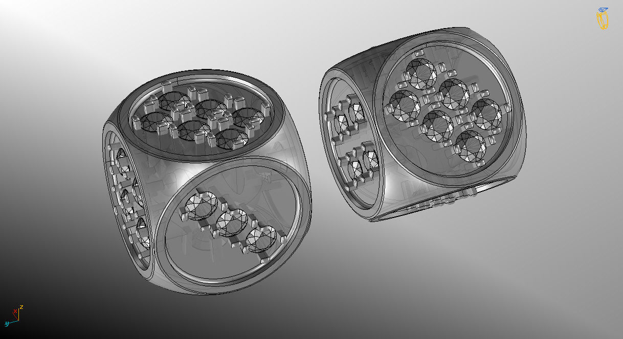 dice with gems 3D print model_1
