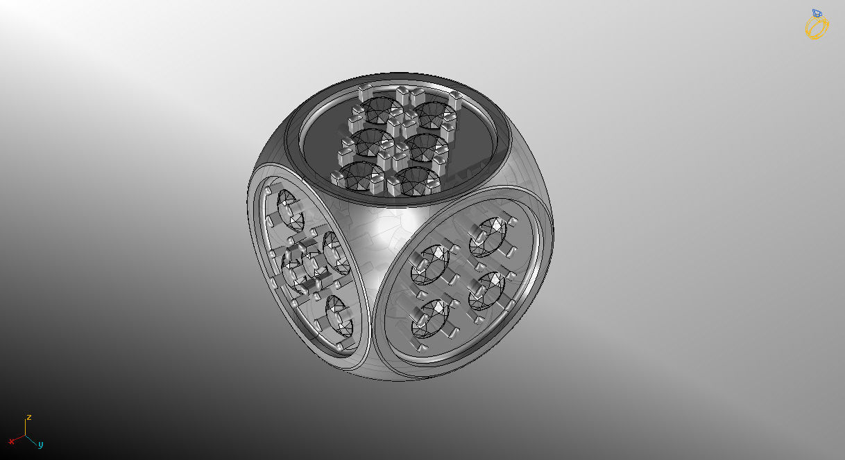 dice with gems 3D print model_2