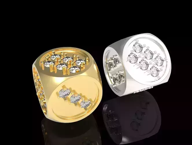 dice with gems 3D print model