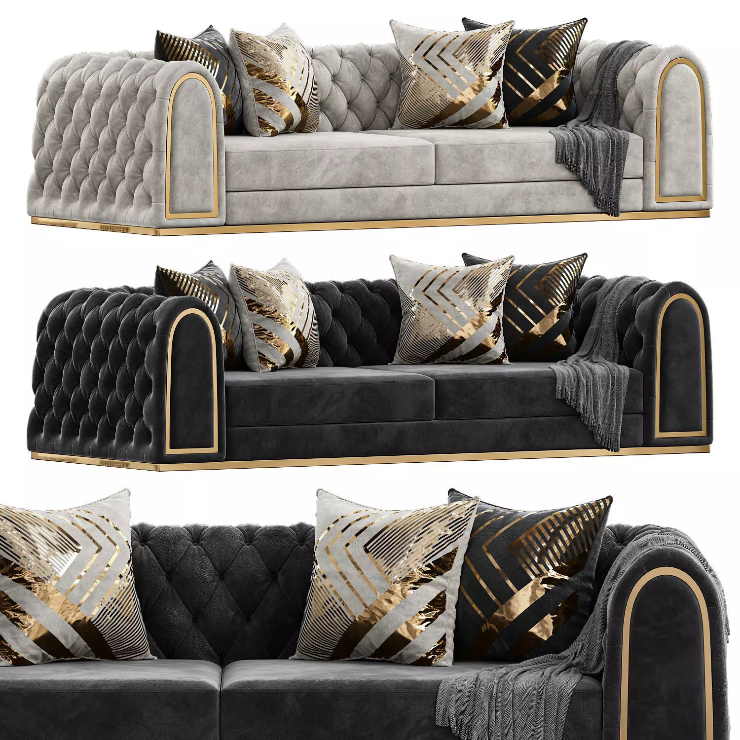 Luxury Chesterfield Sofa 3D model