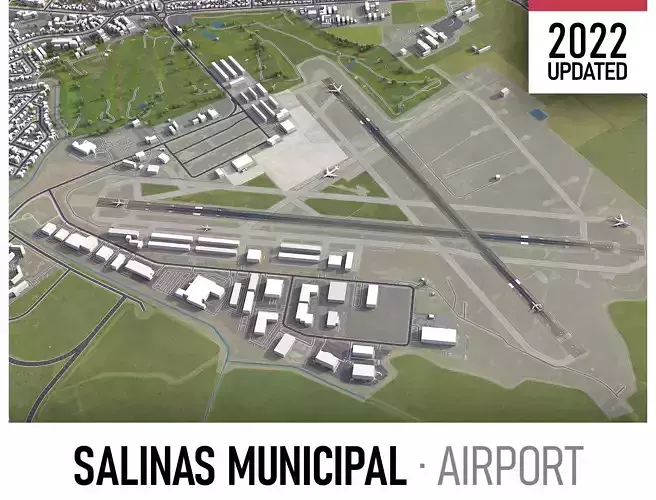Salinas Airport Low-poly 3D model