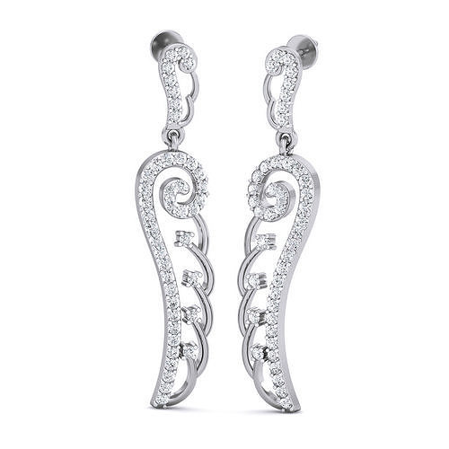 Earrings - 6 gold diamond dangle 3D print model