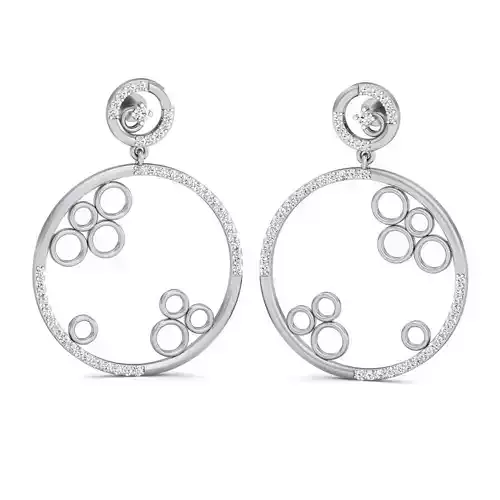 Earrings - 2 diamond hoop gold