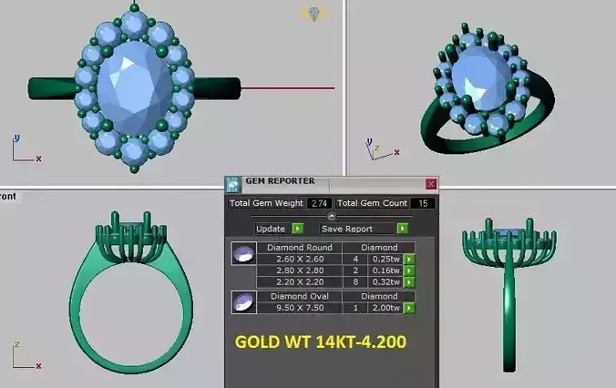 princess Dianna ring oval halo ring