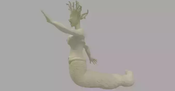 Medusa woman on rock 3D model