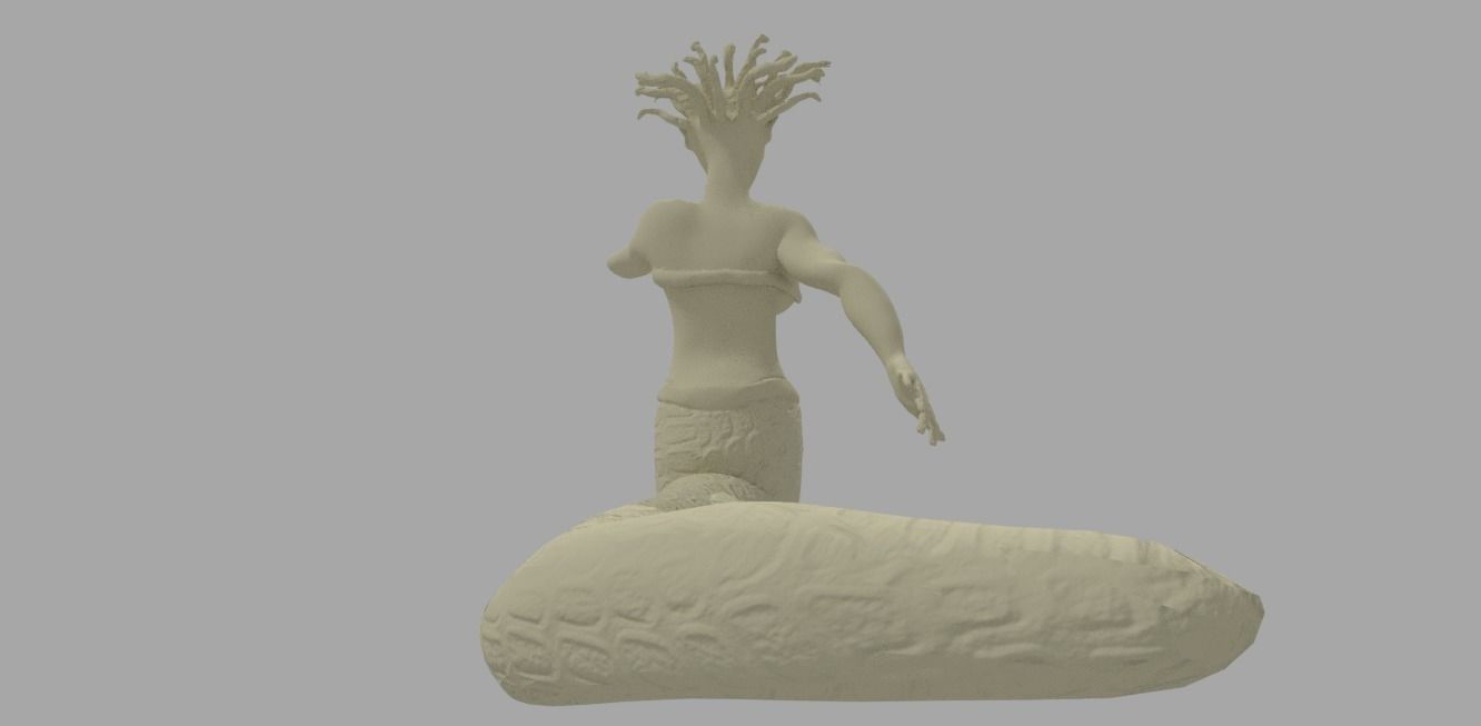 Medusa woman on rock 3D model_1