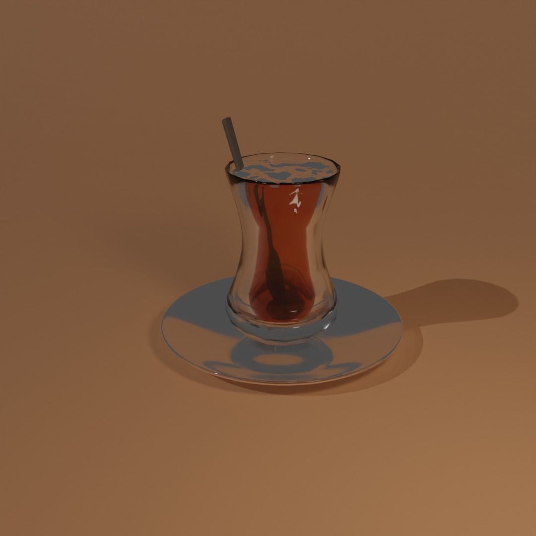 Tea glass 3D model_2