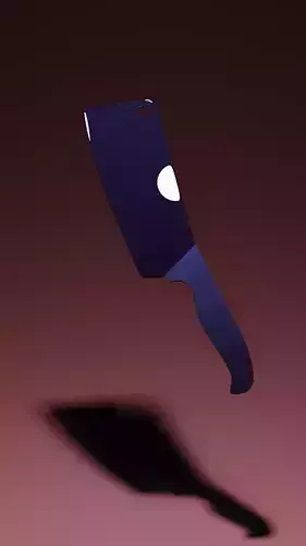 Chopper knife with shadow Low-poly 3D model