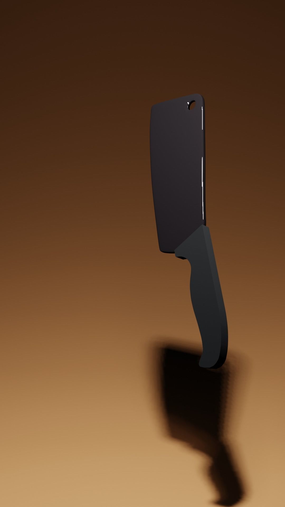 Chopper knife with shadow Low-poly 3D model_2