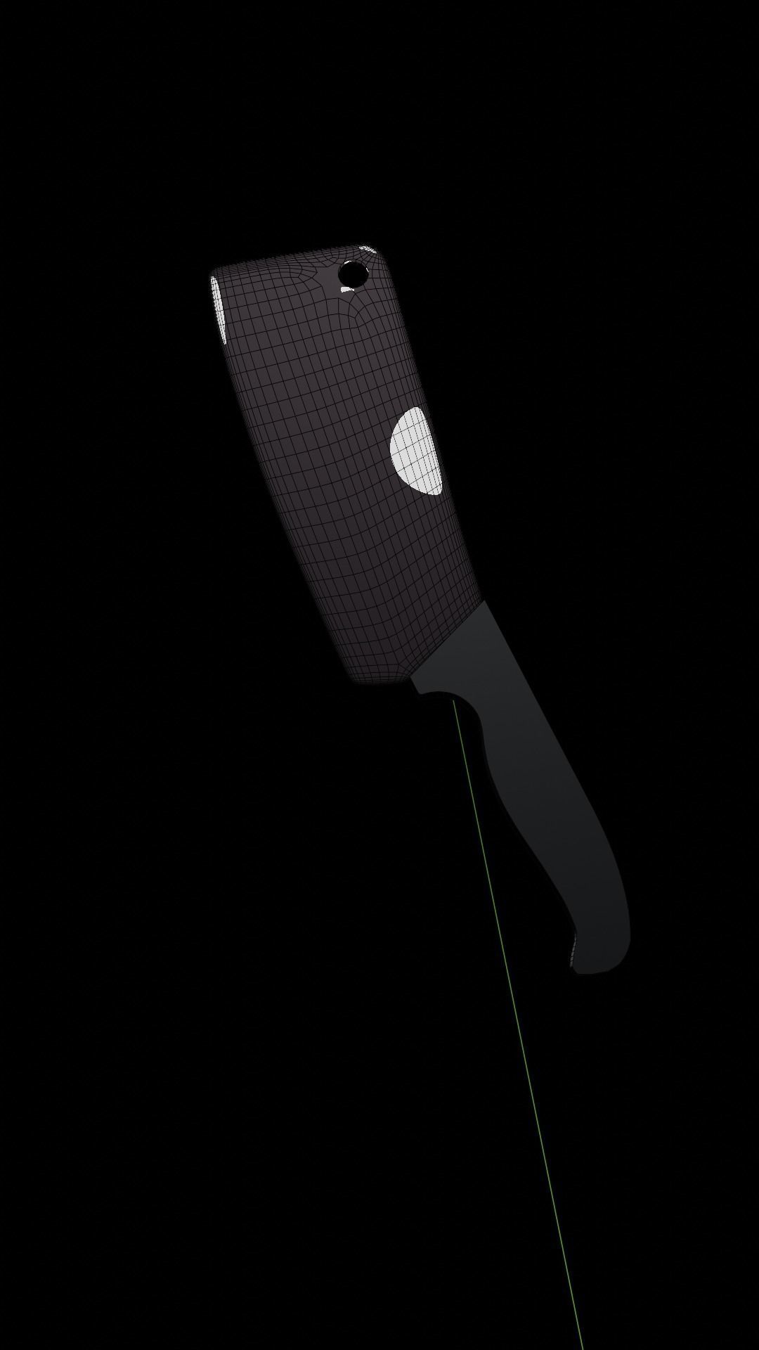 Chopper knife with shadow Low-poly 3D model_3