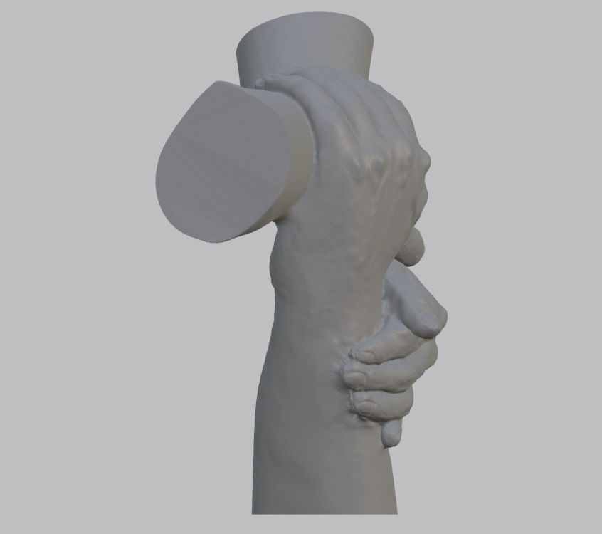 3 hands holding 3D print model_2