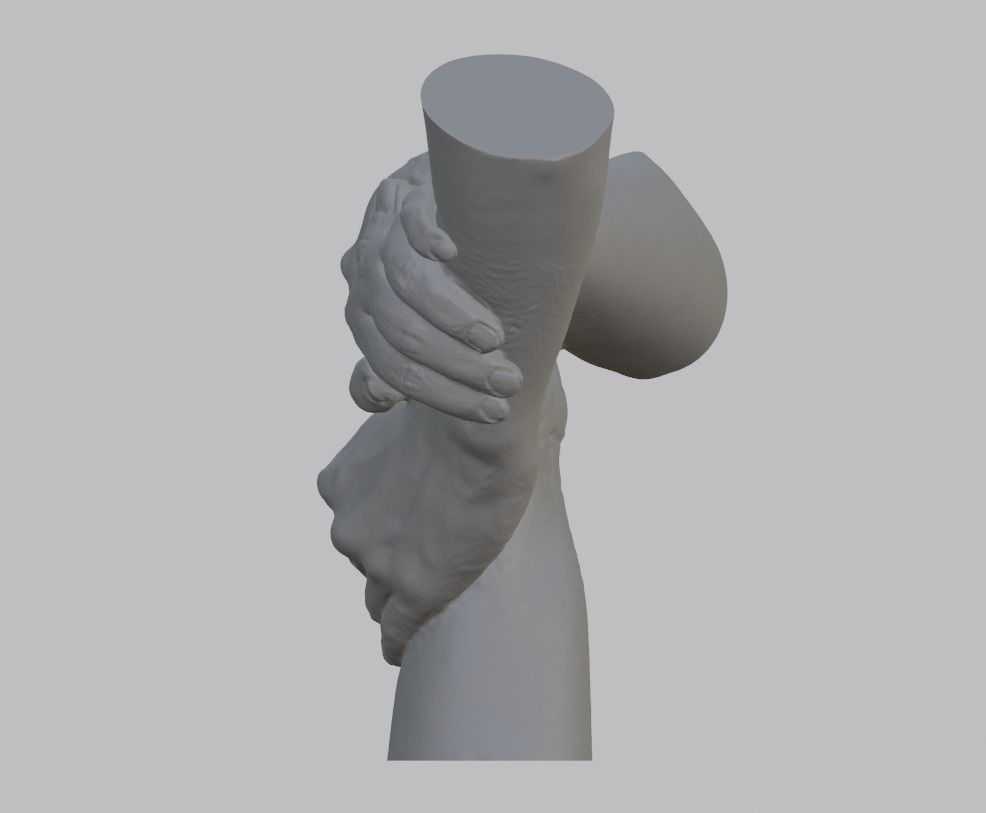 3 hands holding 3D print model_3