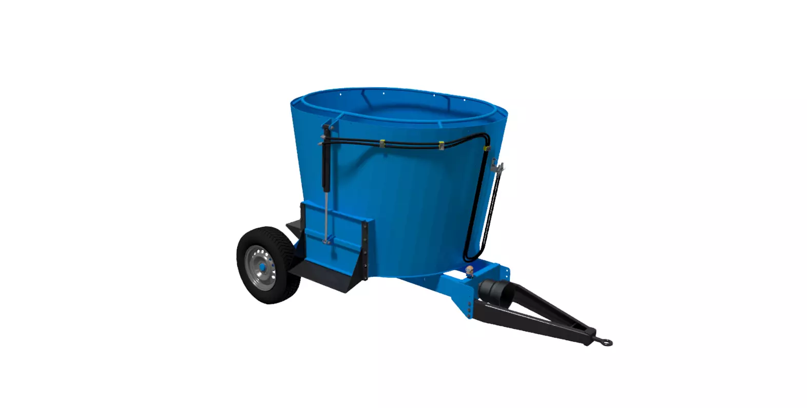2 m3 feed mixer wagon vertical TMR 3D model_0
