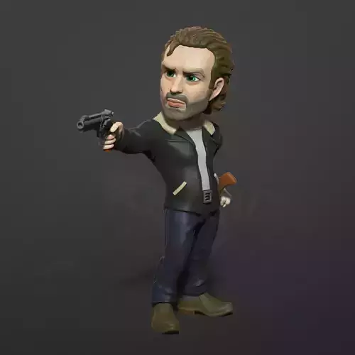 Rick Grimes - the walking dead fanart - 3d printing 3D print model