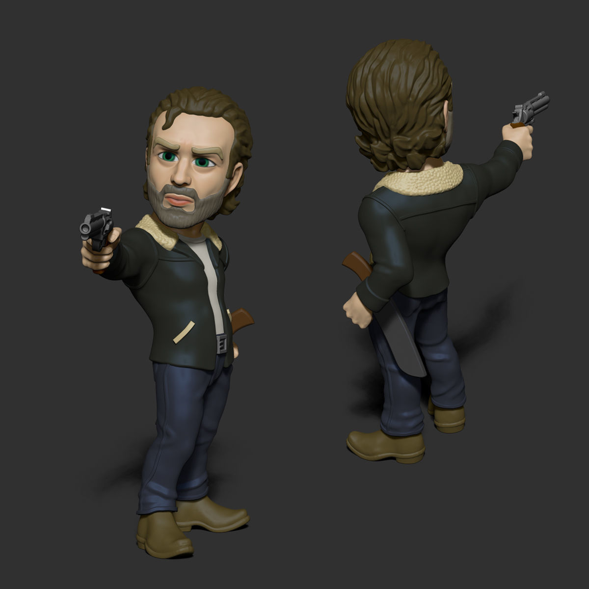 Rick Grimes - the walking dead fanart - 3d printing 3D print model_1