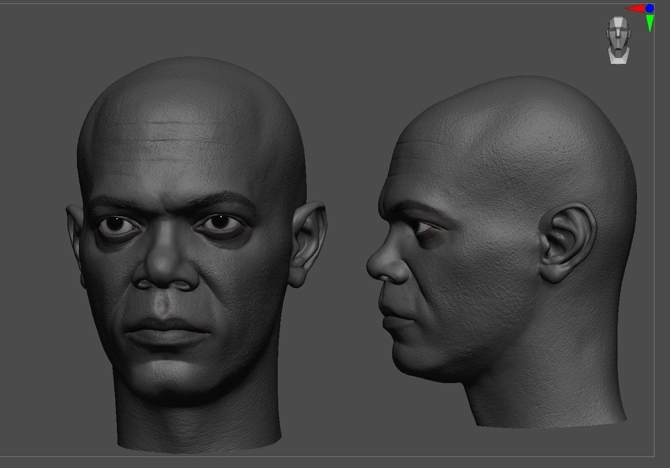 Mace Windu-Samuel L Jackson- Head 3D print model_3