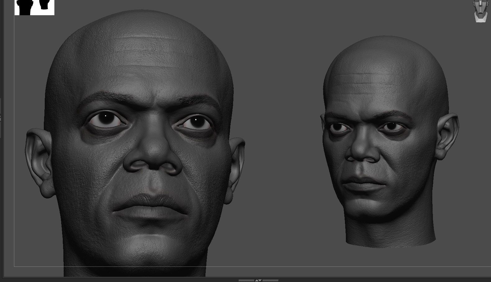 Mace Windu-Samuel L Jackson- Head 3D print model_2