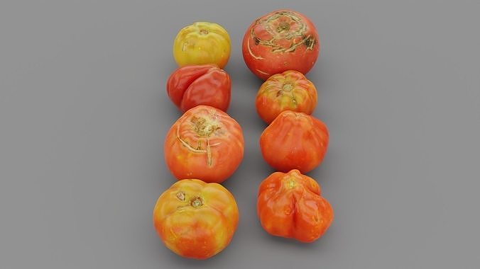 Tomatoes collection high-poly in mesh basket 3D model 5