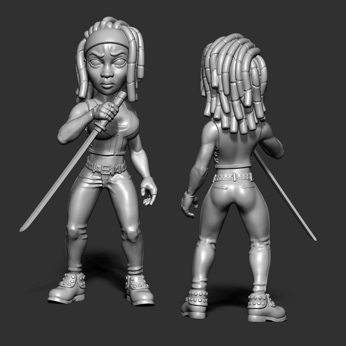 Michonne - the walking dead fanart - 3d printing 3D print model_2
