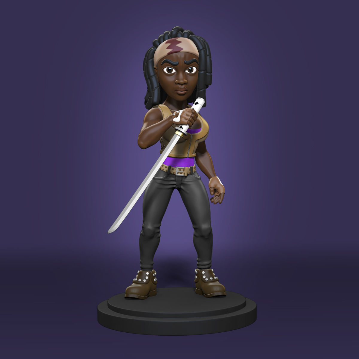Michonne - the walking dead fanart - 3d printing 3D print model_1
