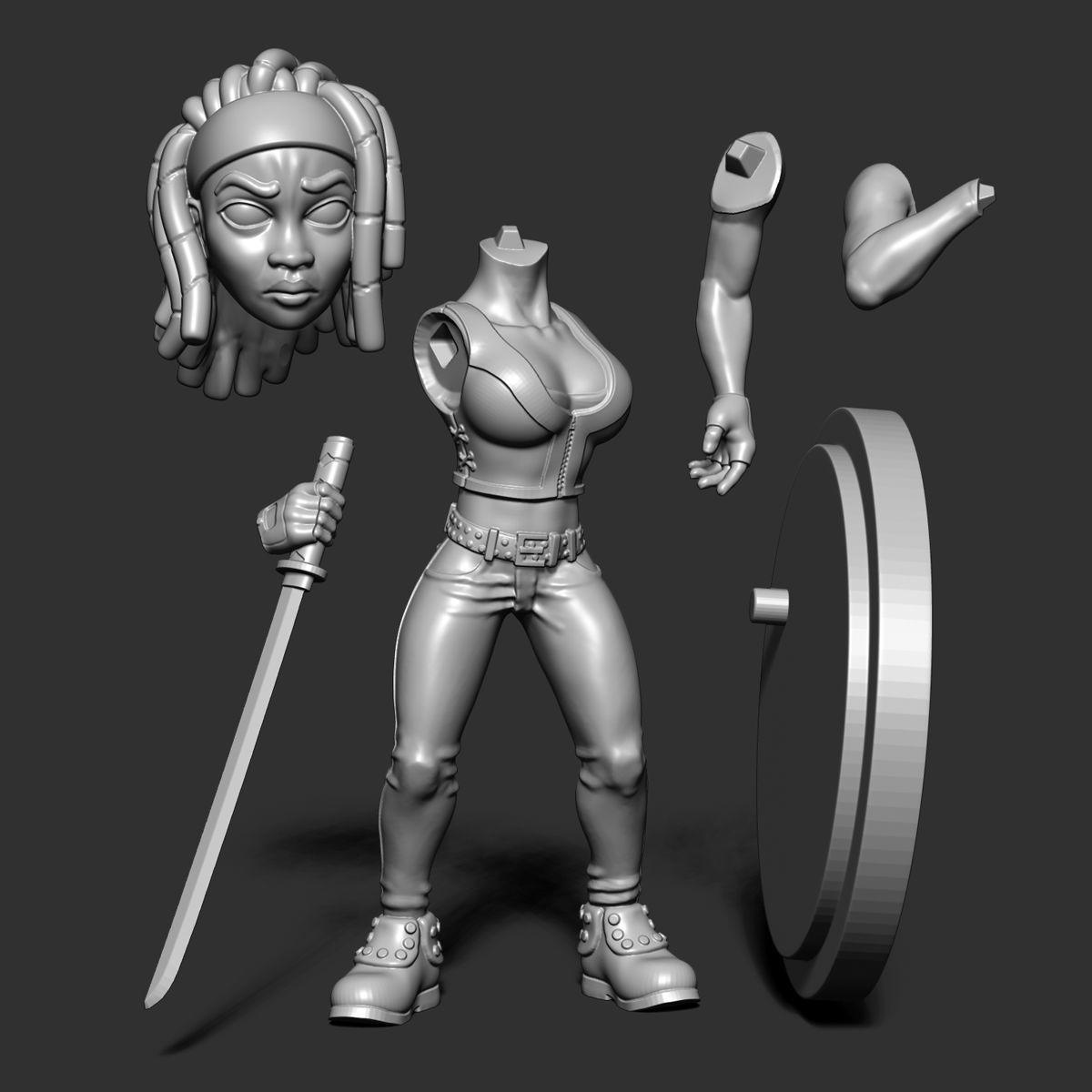 Michonne - the walking dead fanart - 3d printing 3D print model_4