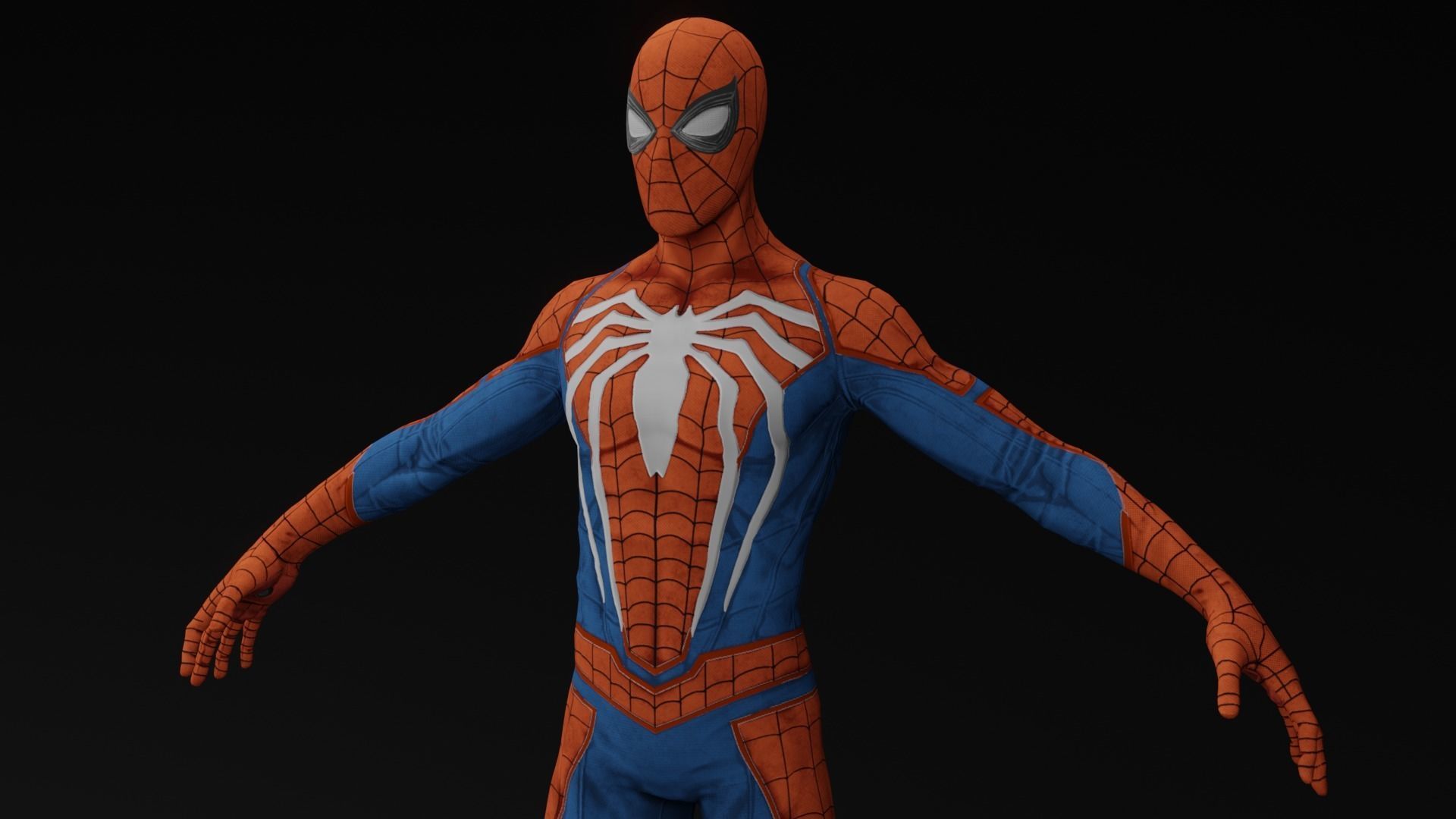 Spider Man 3D model with RGB and animation Low-poly 3D model_17