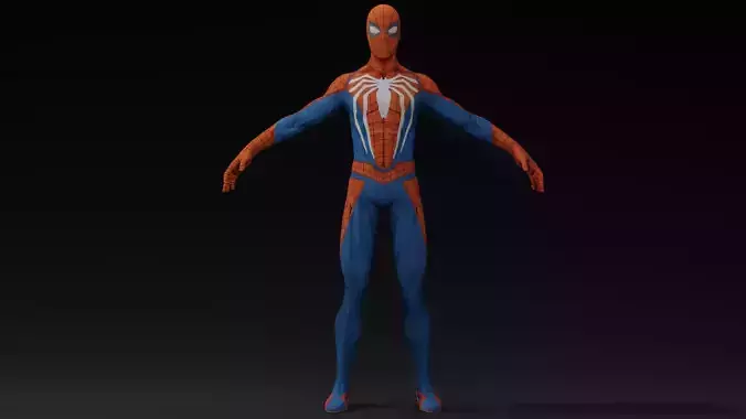 Spider Man 3D model with RGB and animation Low-poly 3D model