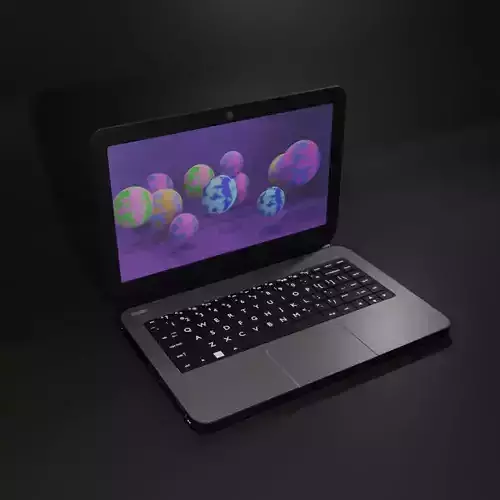 Laptop with balls