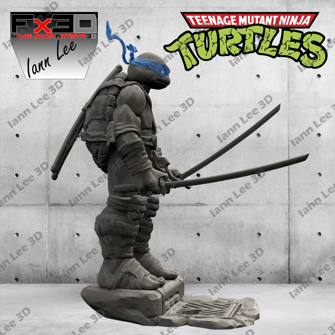 TMNT Leonardo Tortuga Ninja Fan Art 3D print model_1
