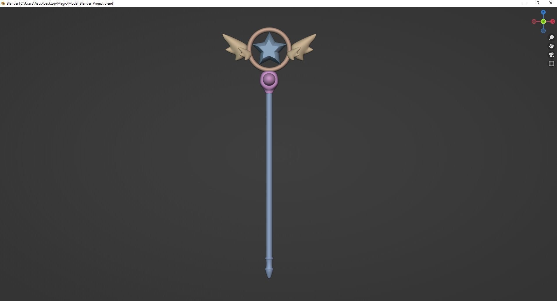 Magic Staff Toy Low-poly 3D model_4