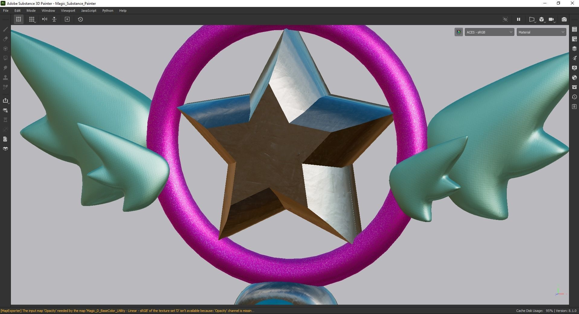 Magic Staff Toy Low-poly 3D model_17