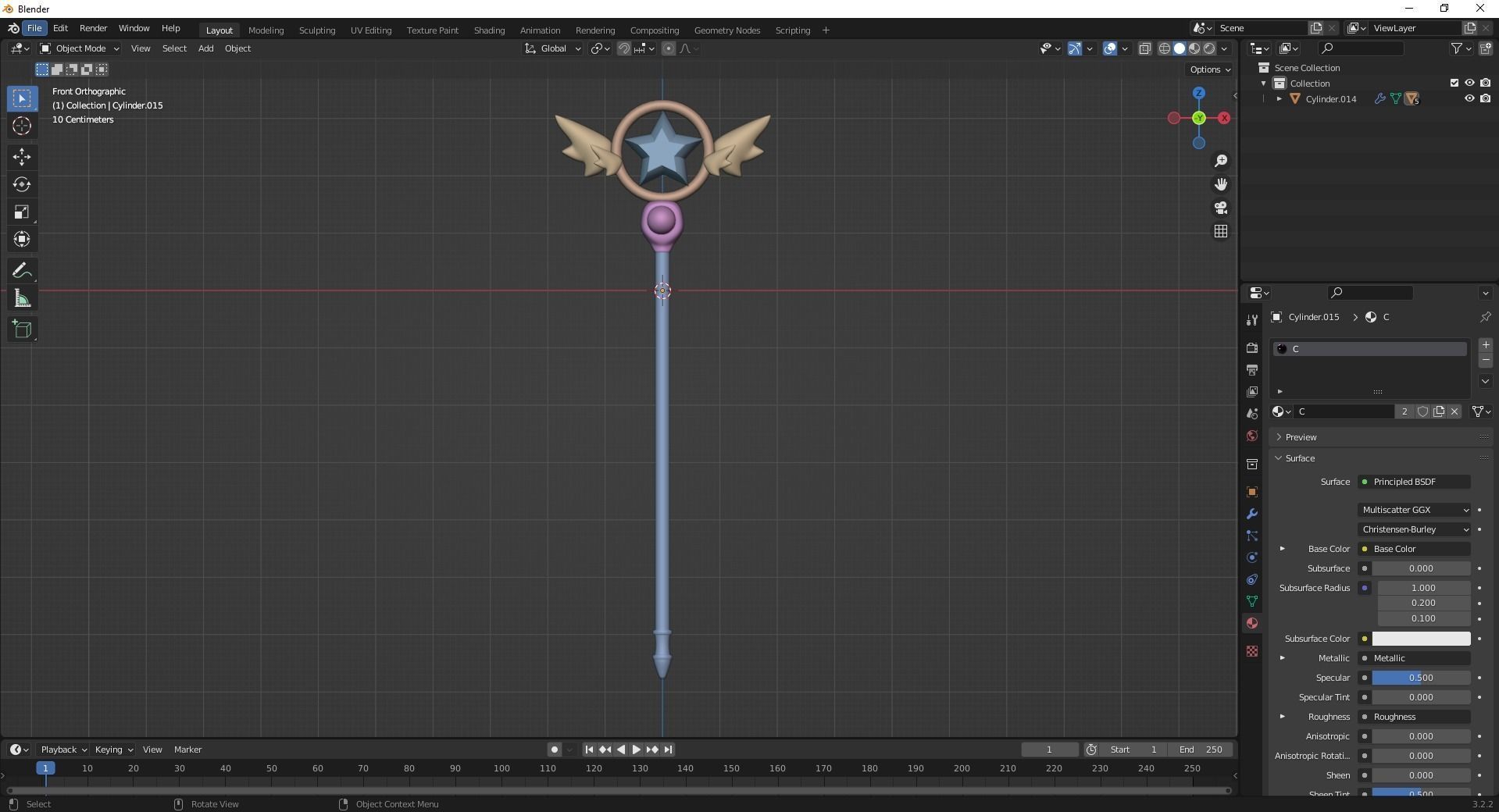 Magic Staff Toy Low-poly 3D model_7