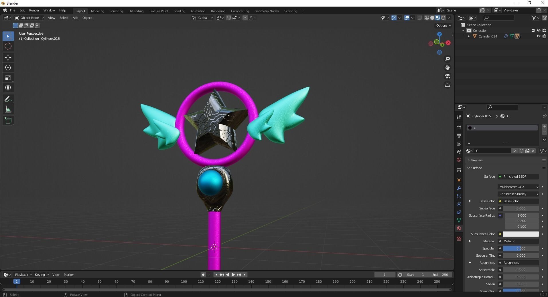 Magic Staff Toy Low-poly 3D model_16