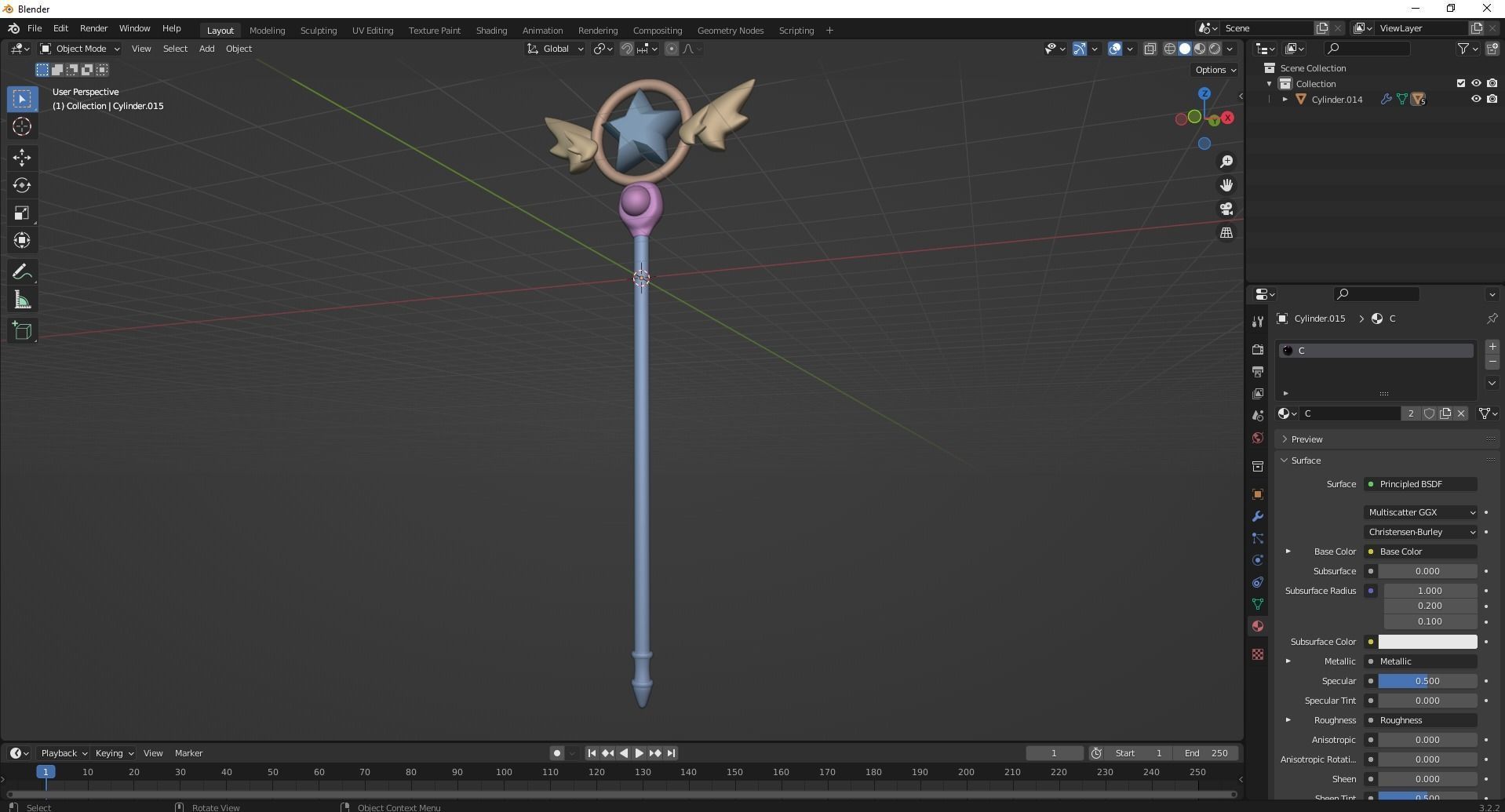 Magic Staff Toy Low-poly 3D model_15