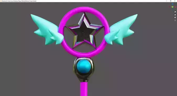 Magic Staff Toy Low-poly 3D model